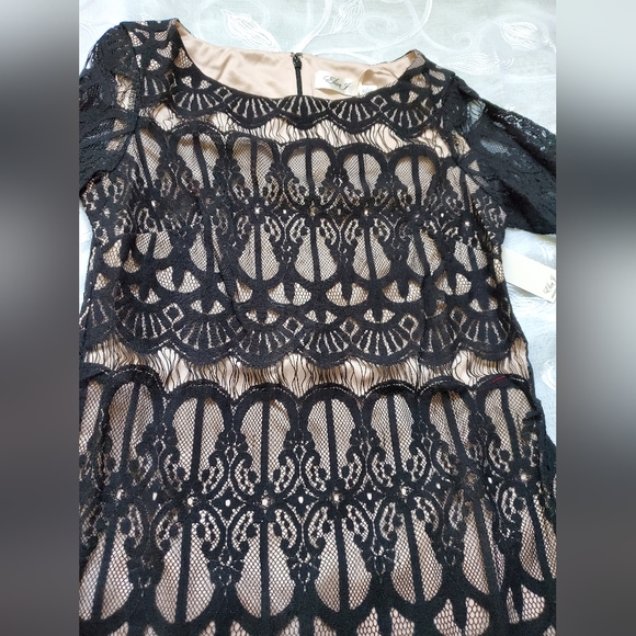 ELIZA J Black & Nude Lace Dress.  SZ. 8.  Stunning. Lined - Picture 3 of 14